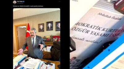 MHP Genel Başkan Yardımcısı Feti Yıldız'ın masasındaki kitap herşeyi gözler