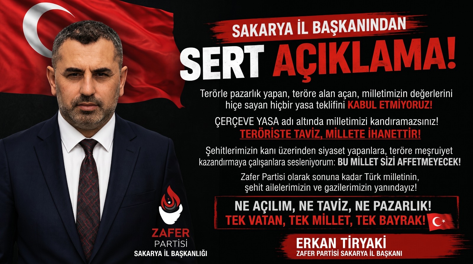 SAKARYA - Zafer Partisi Sakarya İl Başkanı, iktidar tarafından meclise