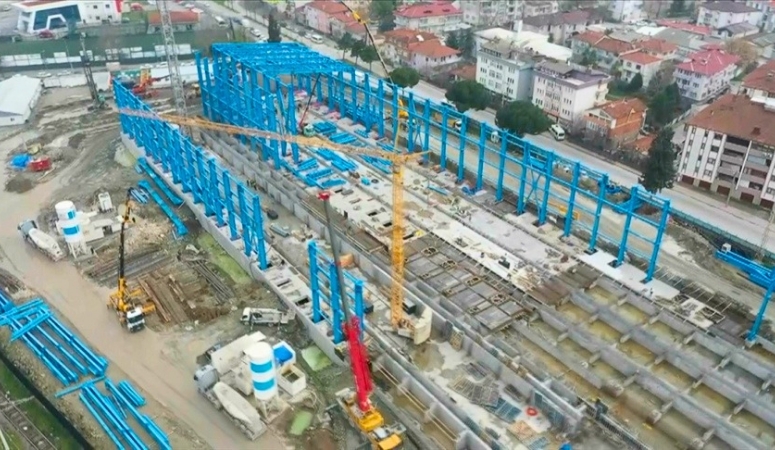 Sakarya’da inşası süren Türkiye’nin ilk hızlı tren fabrikasında çalışmalar hızla